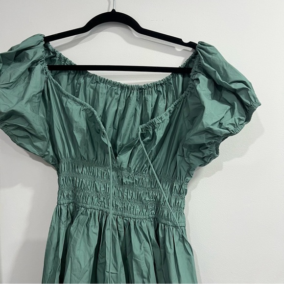 Tie detail shirred midi maxi dress large - Picture 4 of 8